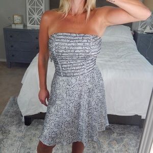 Cache Strapless Snakeskin Dress NWT